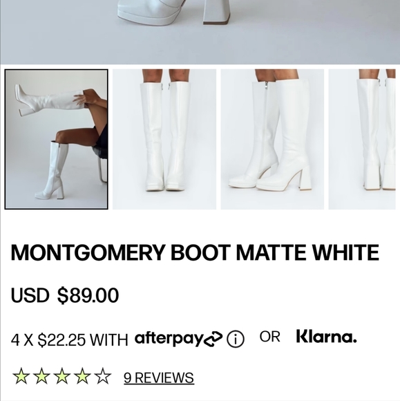 Princess Polly MONTGOMERY BOOT MATTE WHITE - Picture 2 of 5